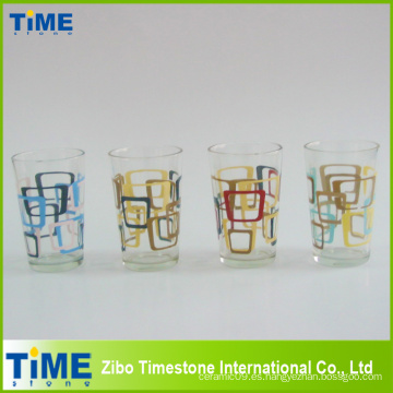 Copa de vidrio de impresión de vidrio de color taza de jugo (PB-171)